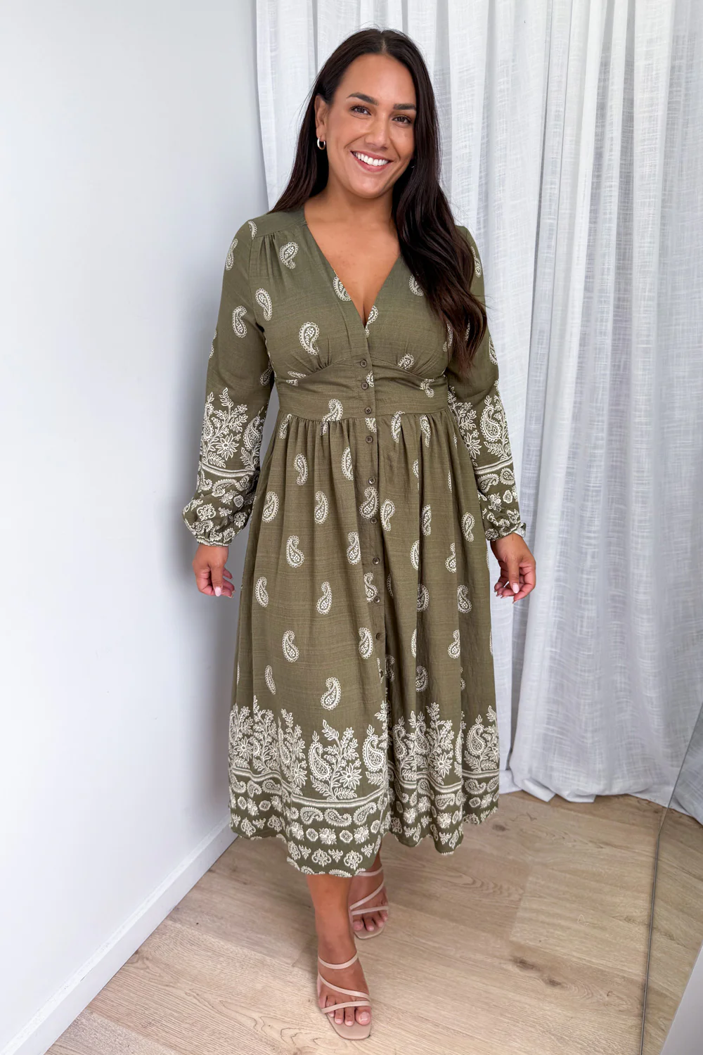 Piper Lane Dress - Khaki Boho - Image 7