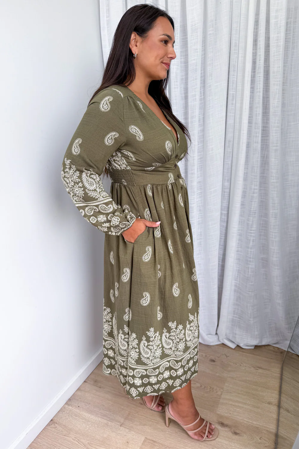 Piper Lane Dress - Khaki Boho - Image 8