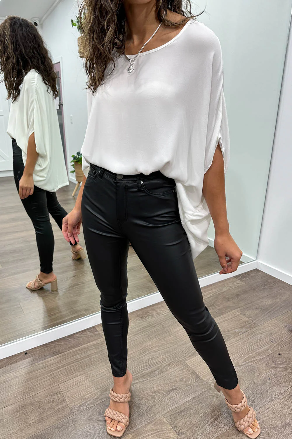 Pippa Wet Look Skinny Jeans - Black - Image 19