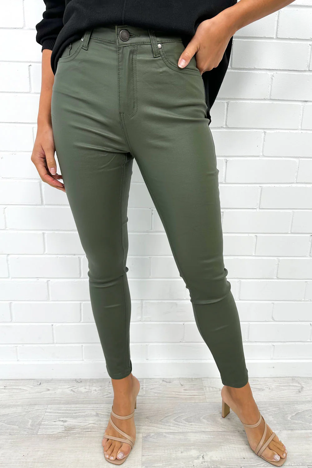 Pippa Wet Look Skinny Jeans - Image 3
