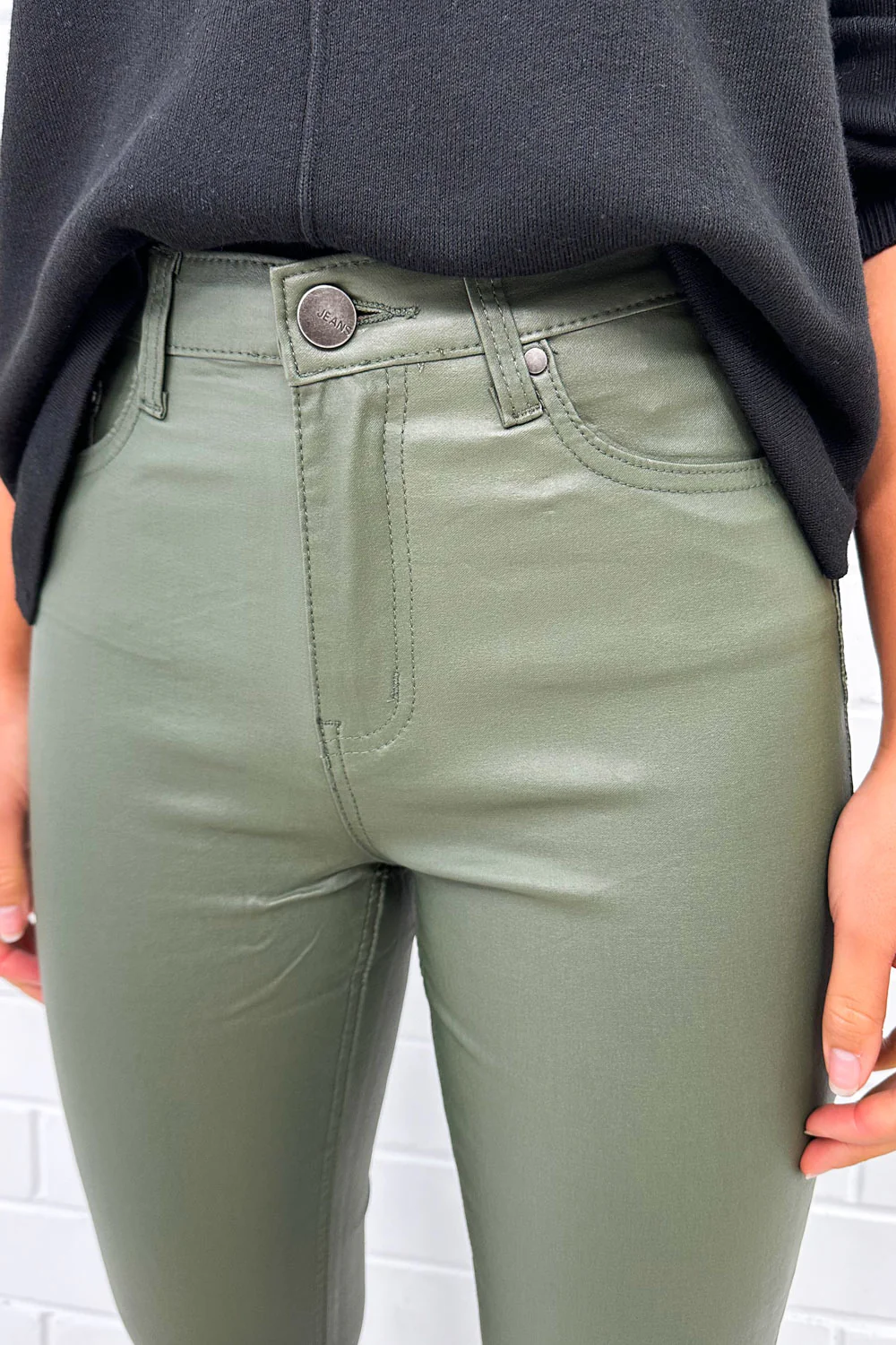 Pippa Wet Look Skinny Jeans - Image 4