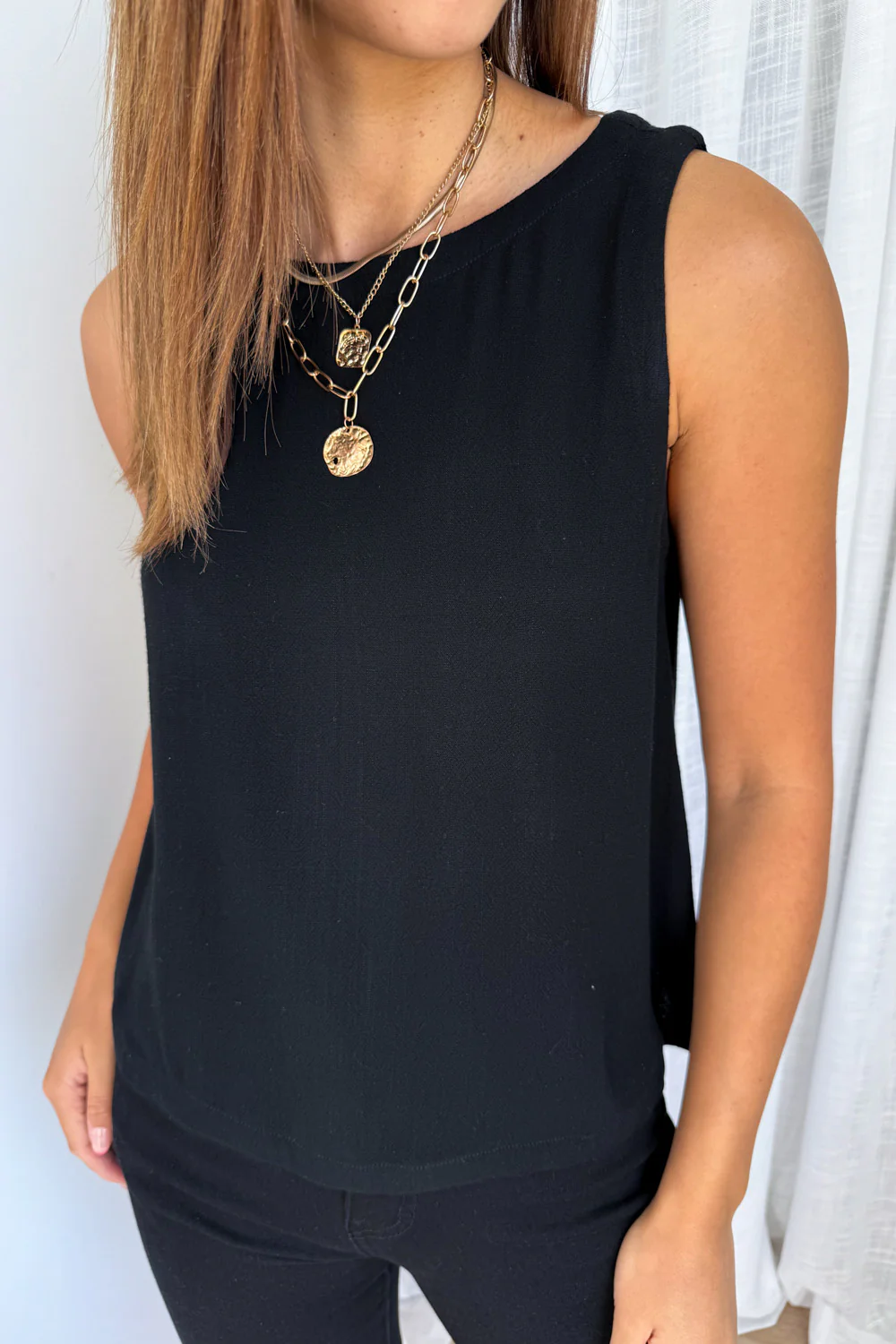 Rafaela Linen Top - Black - Image 6