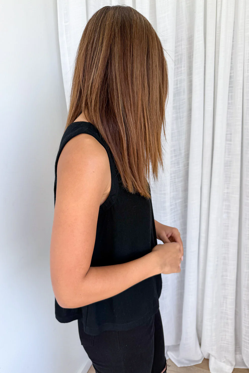 Rafaela Linen Top - Black - Image 8