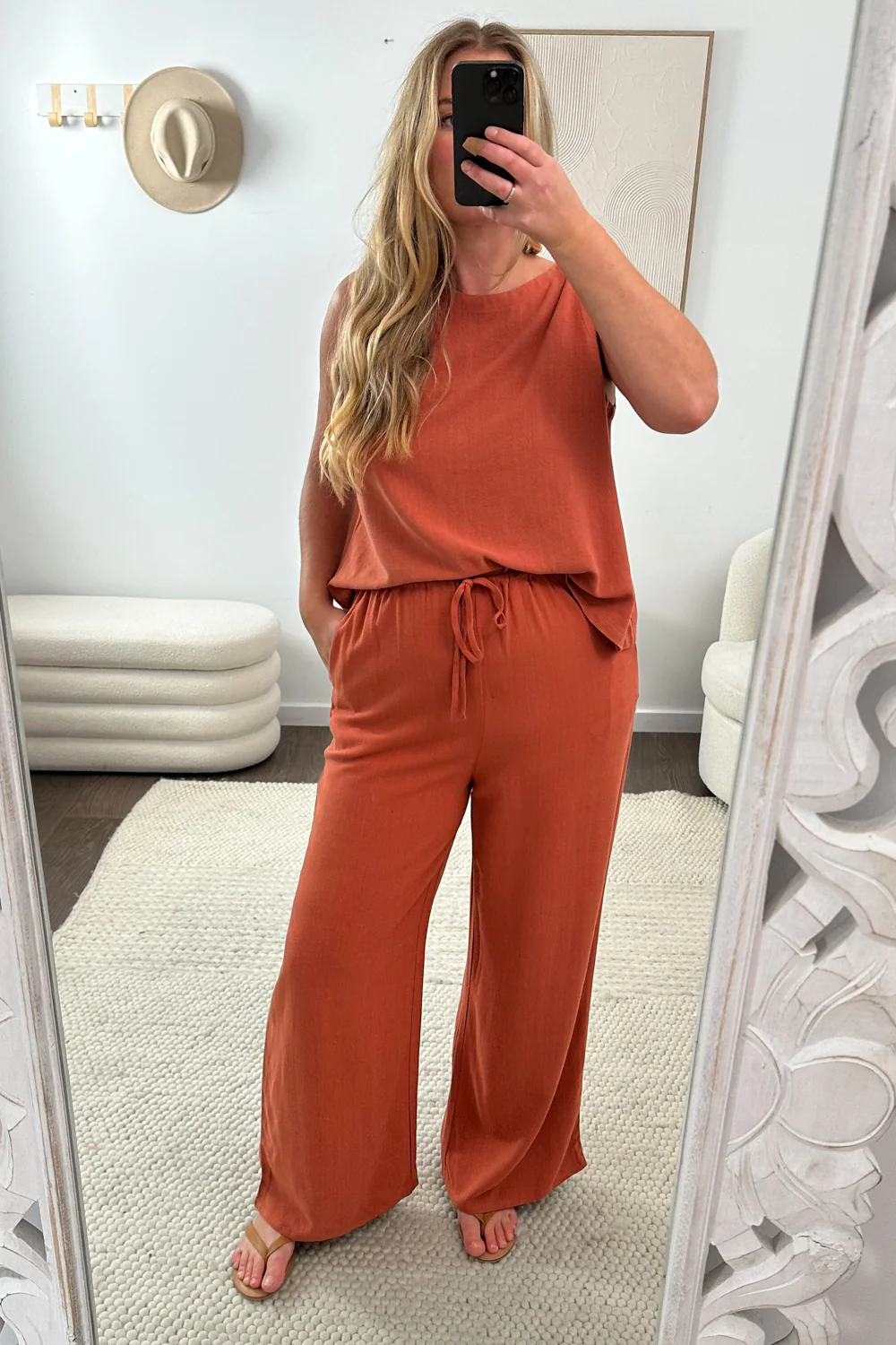 Rafaela Linen Top - Caramel - Image 8