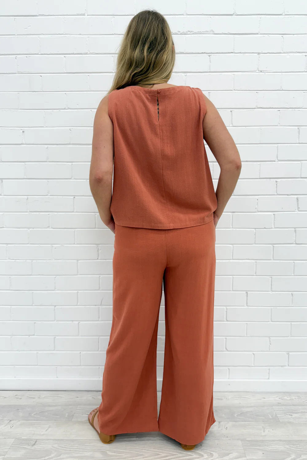 Rafaela Linen Top - Caramel - Image 9