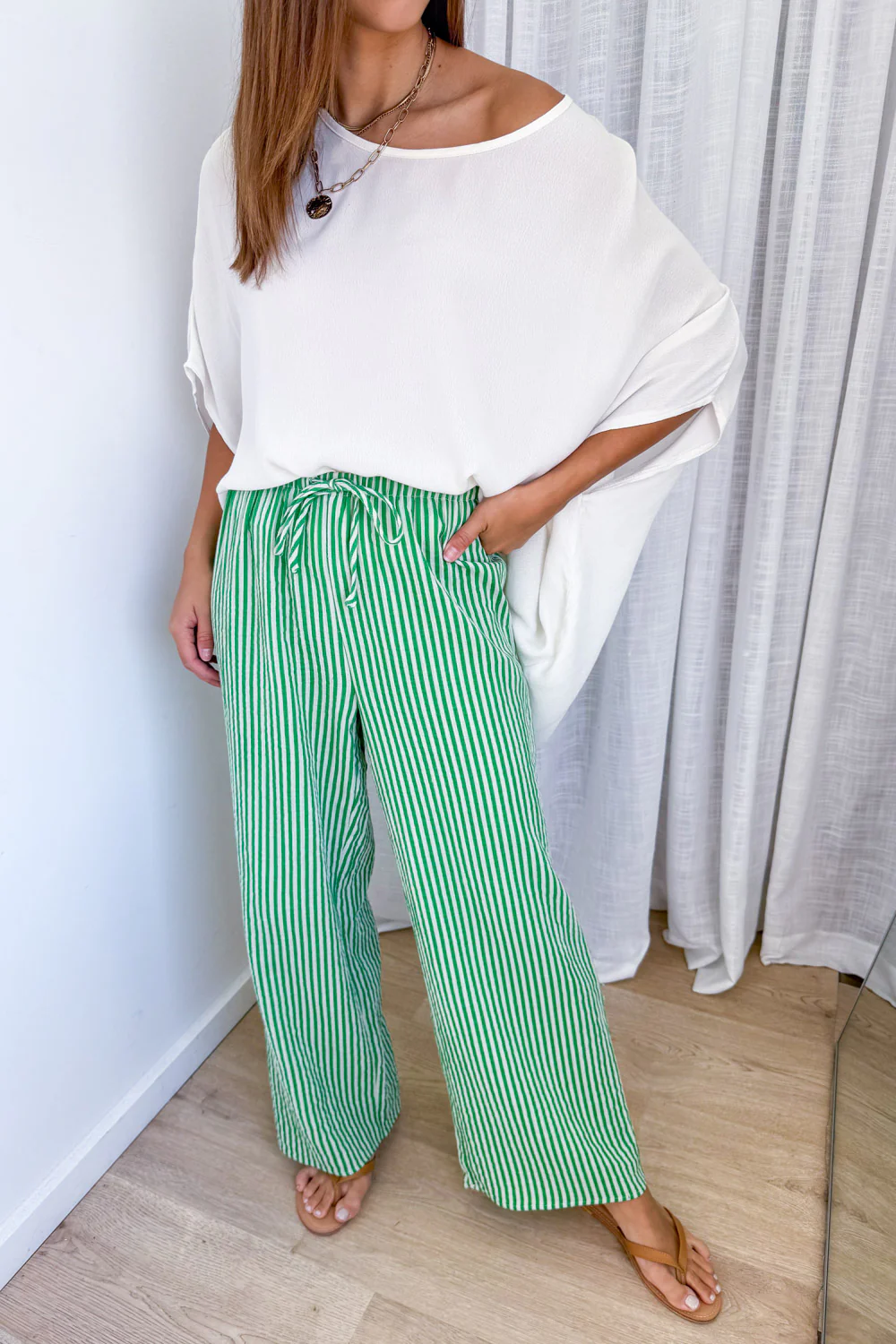 Rani Pants - Green Stripe - Image 2