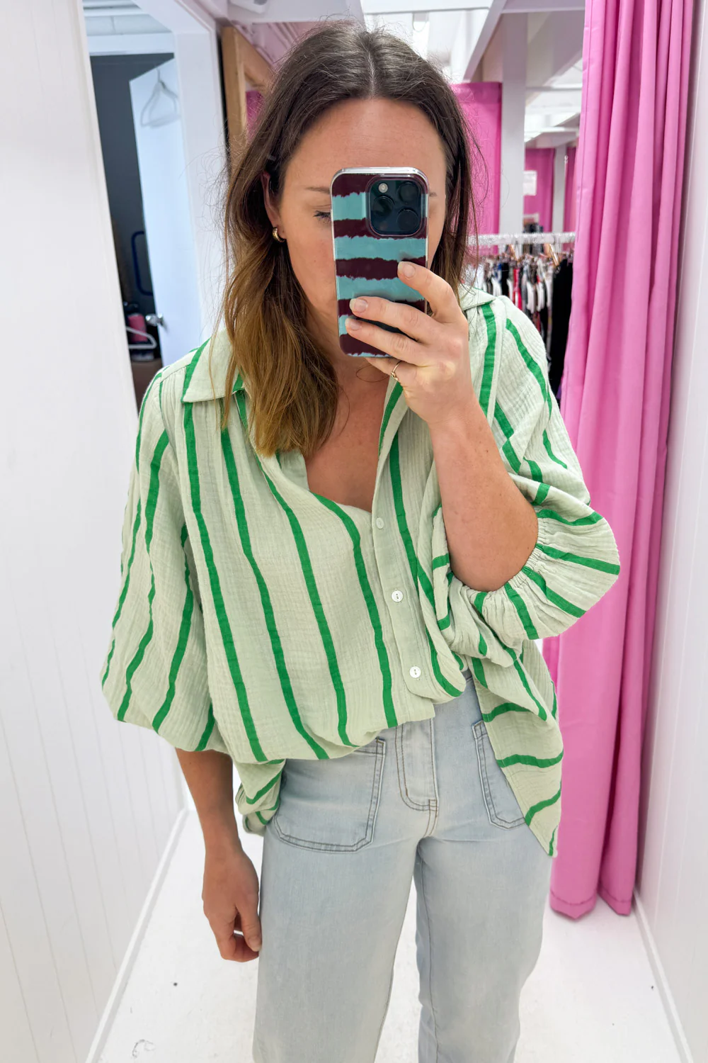 Rani Shirt - Green Stripe - Image 15