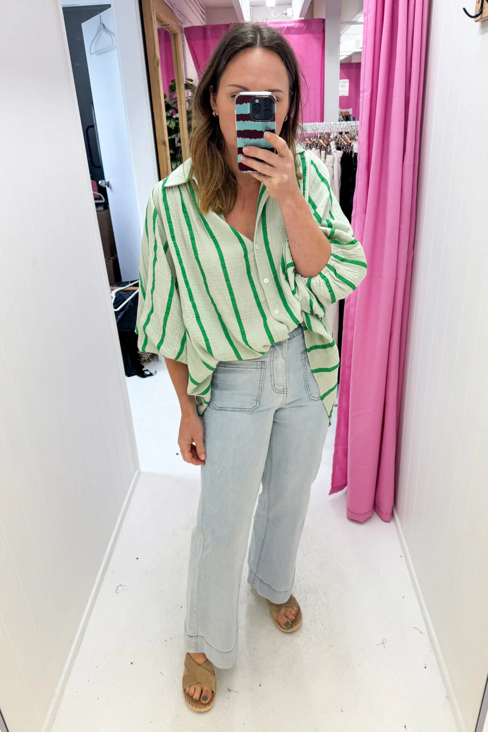 Rani Shirt - Green Stripe - Image 16