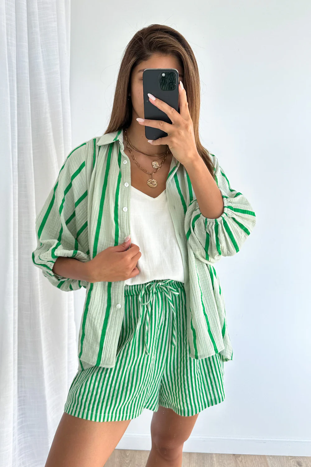 Rani Shirt - Green Stripe - Image 5