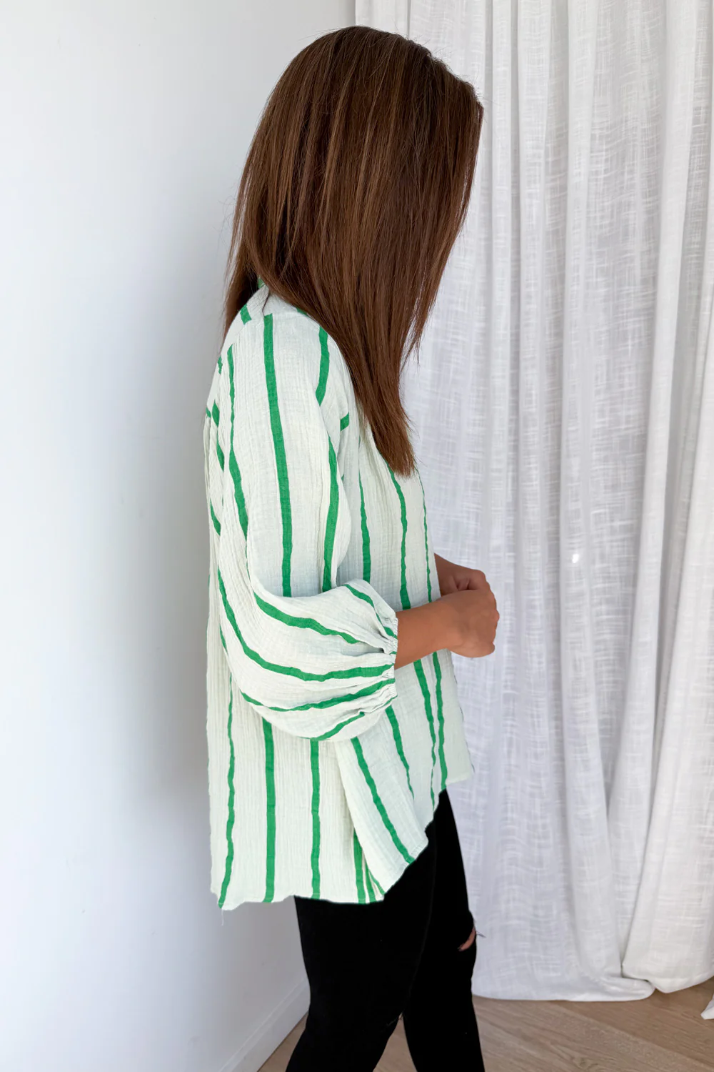 Rani Shirt - Green Stripe - Image 7
