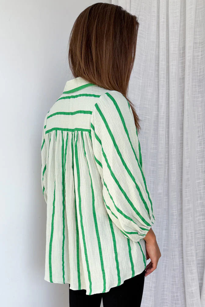 Rani Shirt - Green Stripe - Image 8