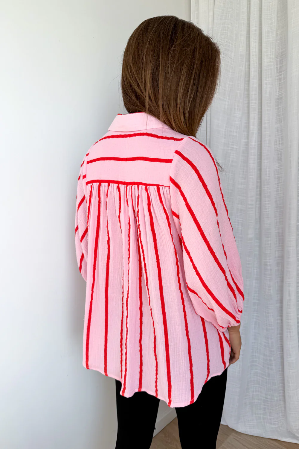 Rani Shirt - Pink Red Stripe - Image 10