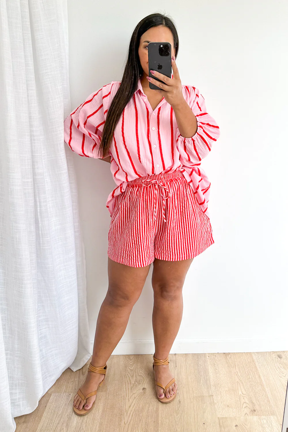 Rani Shirt - Pink Red Stripe - Image 18