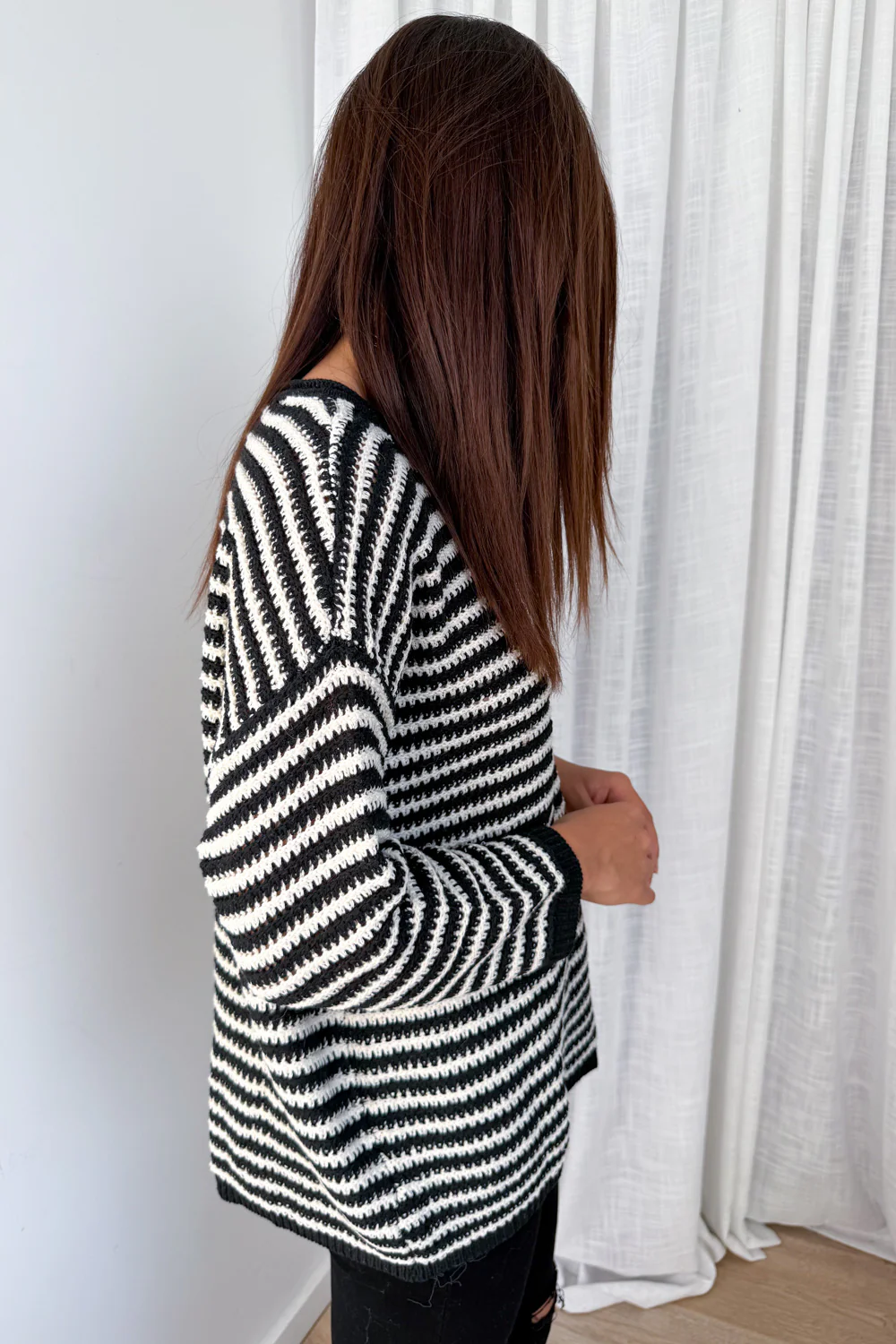 Raven Knit - Black Cream Stripe - Image 4