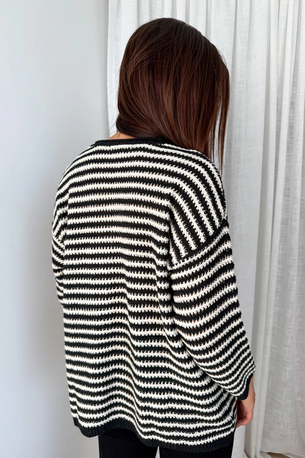 Raven Knit - Black Cream Stripe - Image 5
