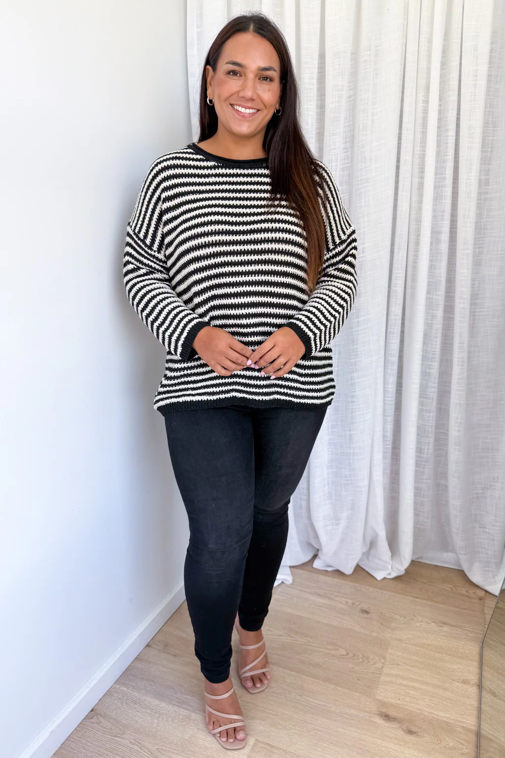 Raven Knit - Black Cream Stripe - Image 6