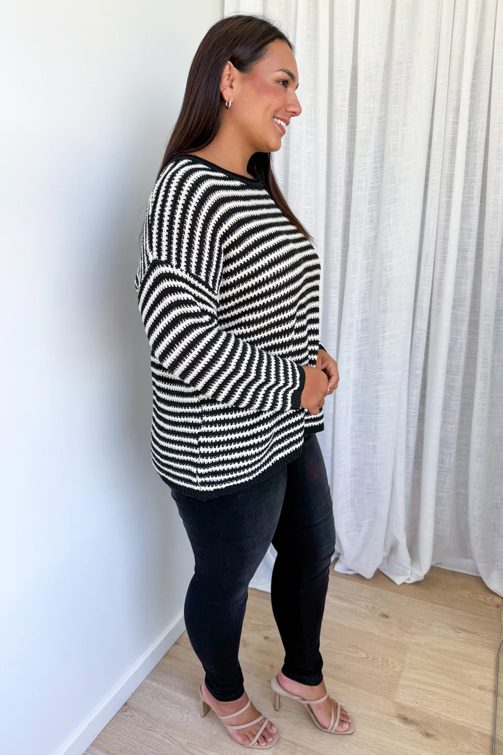 Raven Knit - Black Cream Stripe - Image 7