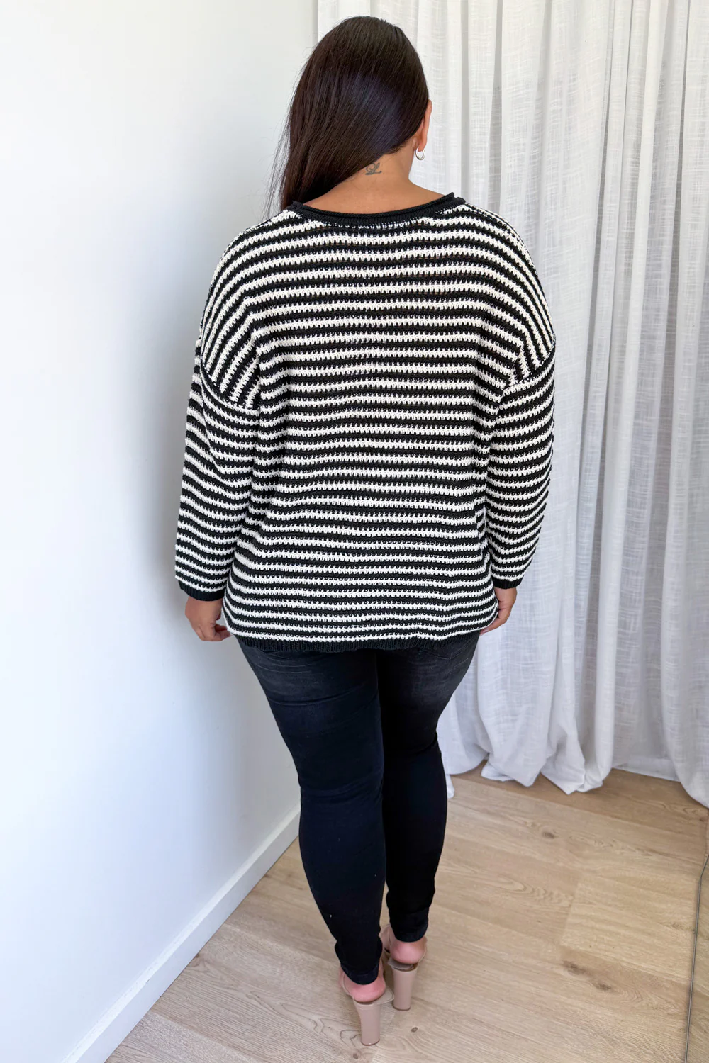 Raven Knit - Black Cream Stripe - Image 8