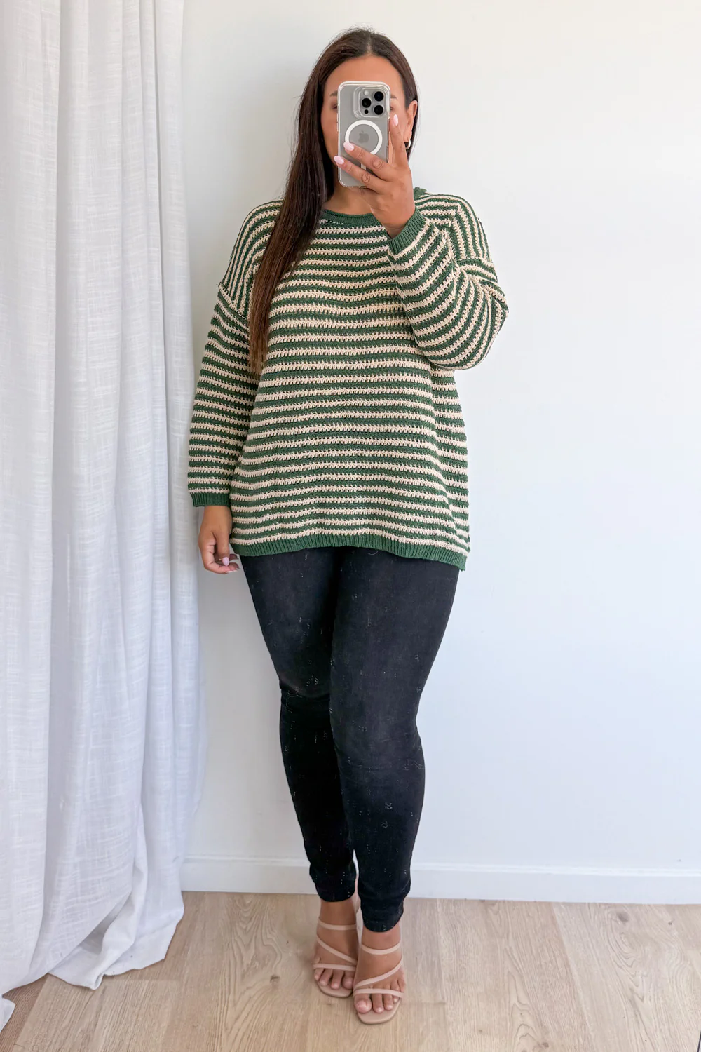 Raven Knit - Green Tan Stripe - Image 10