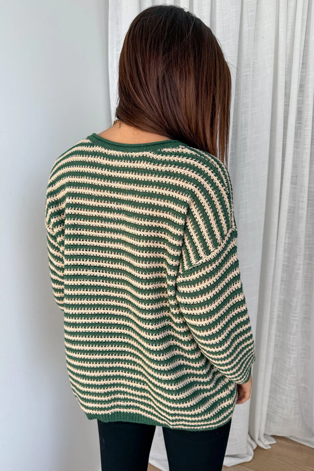 Raven Knit - Green Tan Stripe - Image 6
