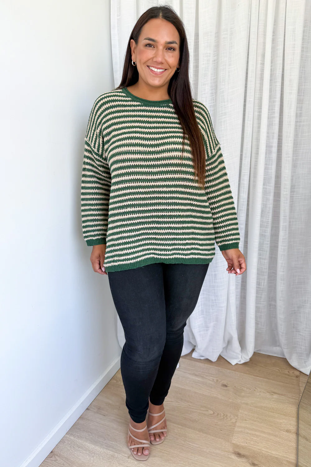 Raven Knit - Green Tan Stripe - Image 7