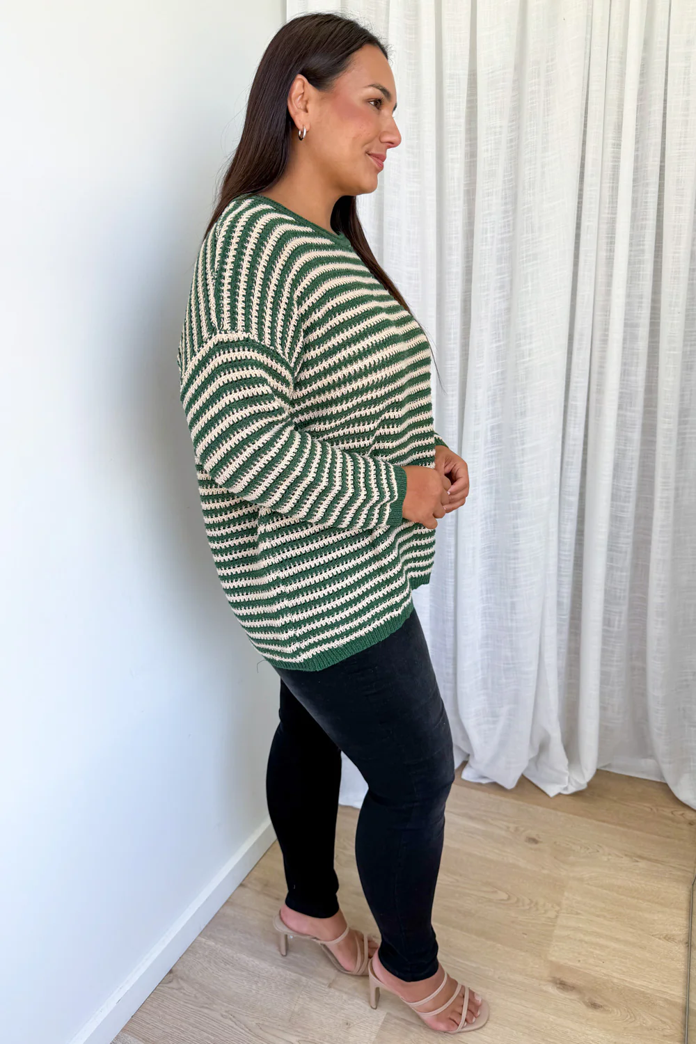 Raven Knit - Green Tan Stripe - Image 8
