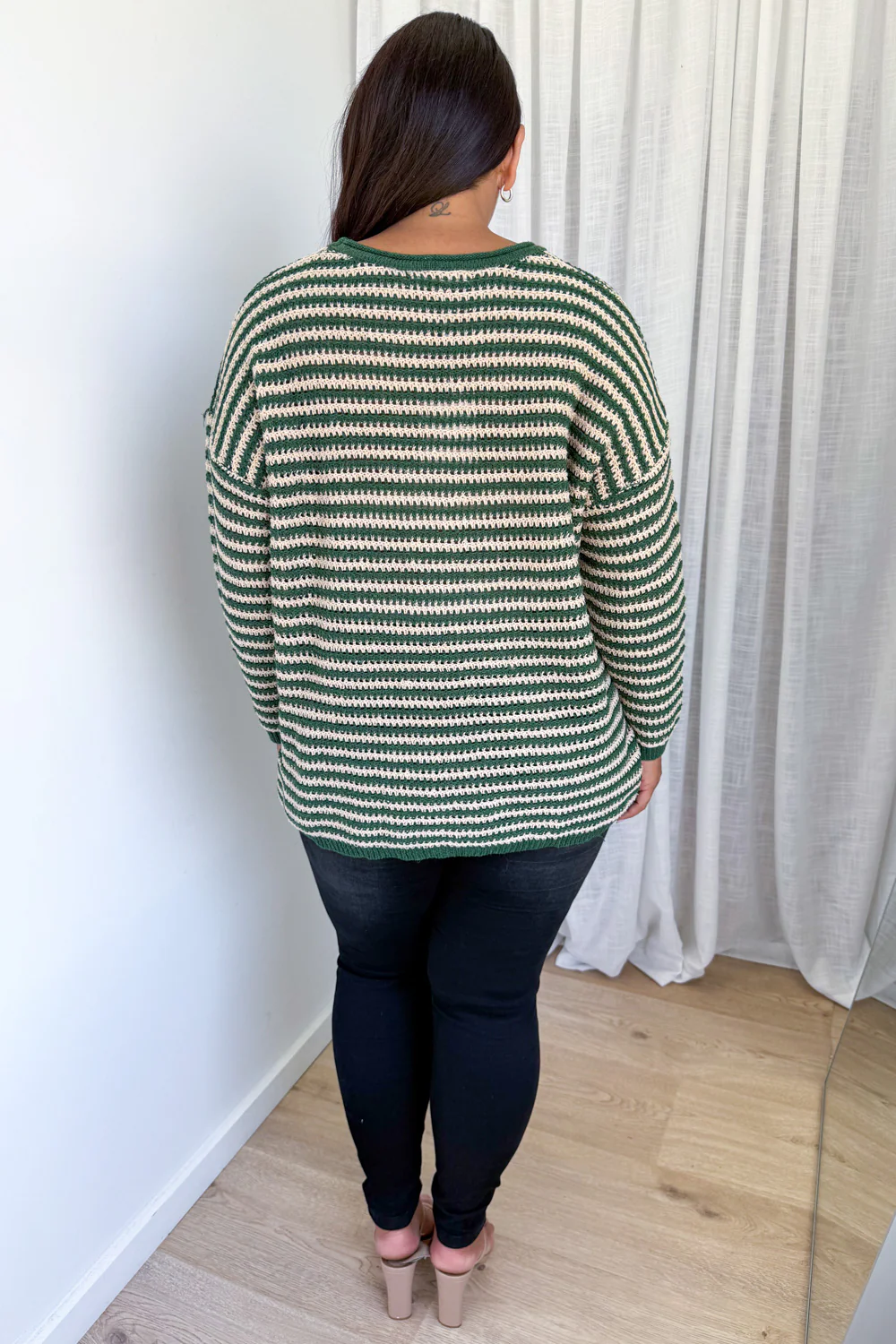 Raven Knit - Green Tan Stripe - Image 9