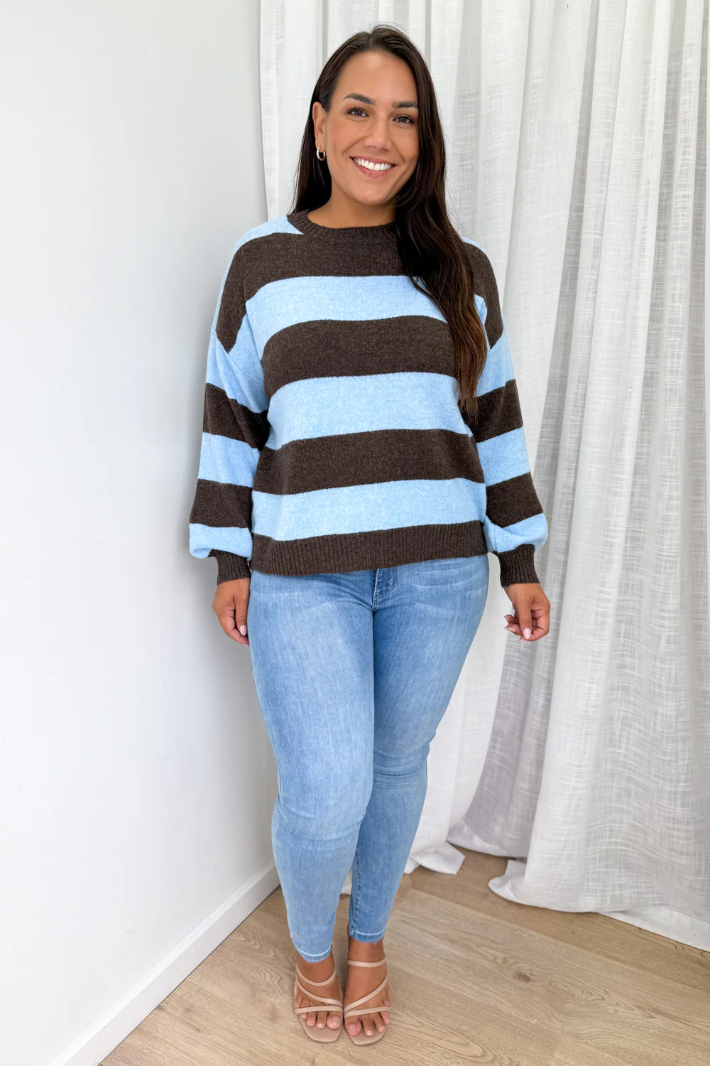 Raye Knit - Chocolate Blue Stripe - Image 12