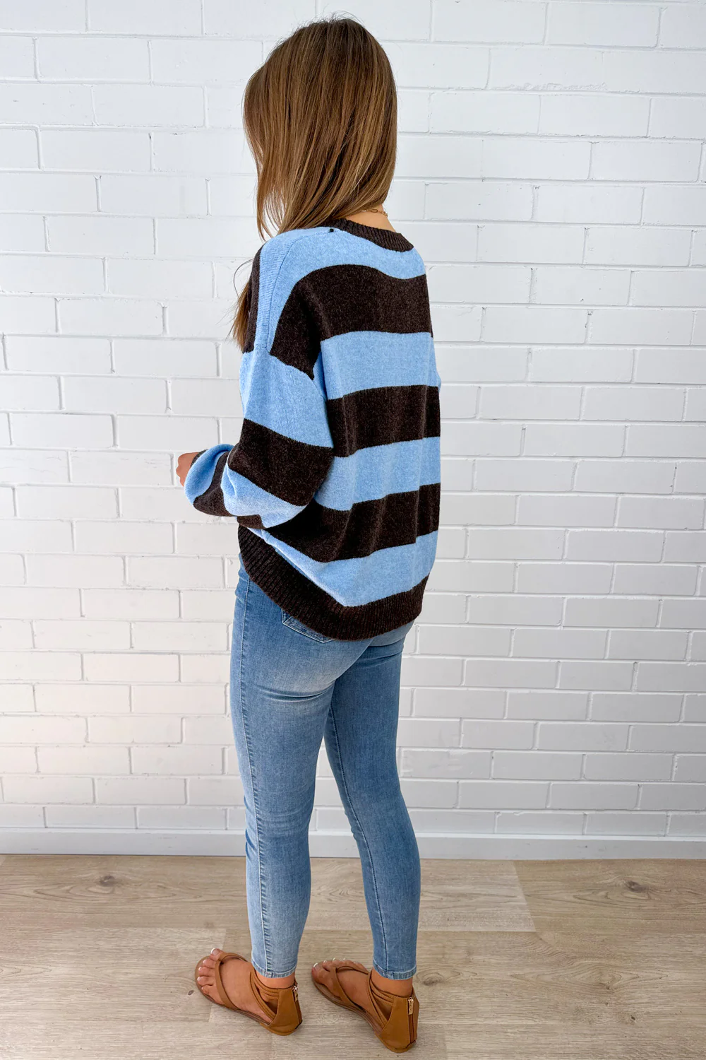 Raye Knit - Chocolate Blue Stripe - Image 4
