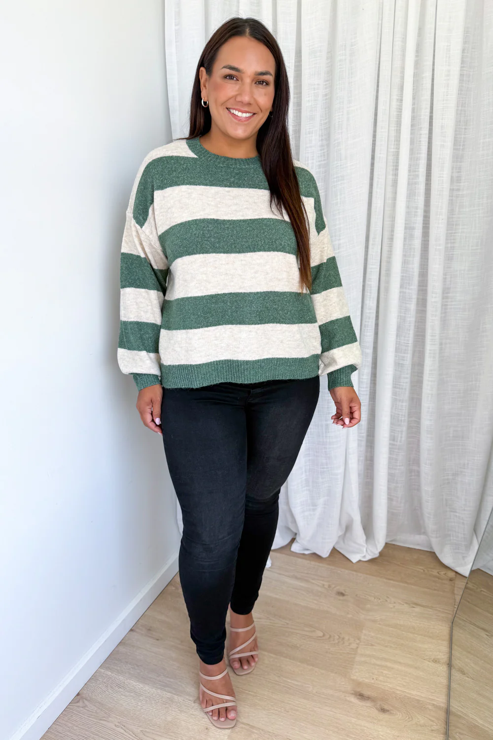 Raye Knit - Olive Natural Stripe - Image 10