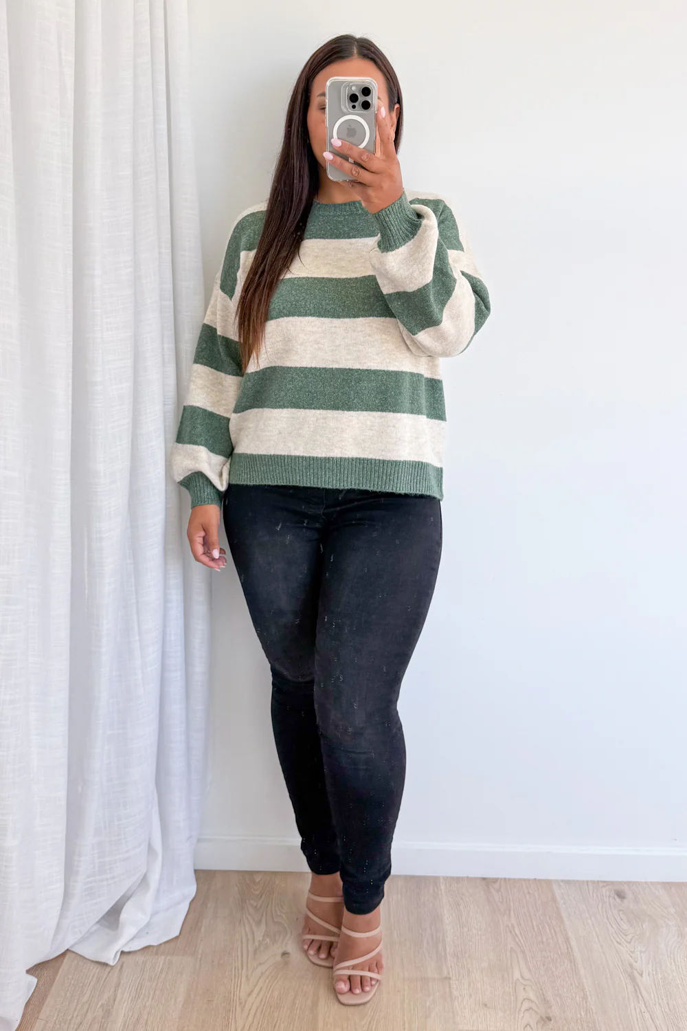 Raye Knit - Olive Natural Stripe - Image 13