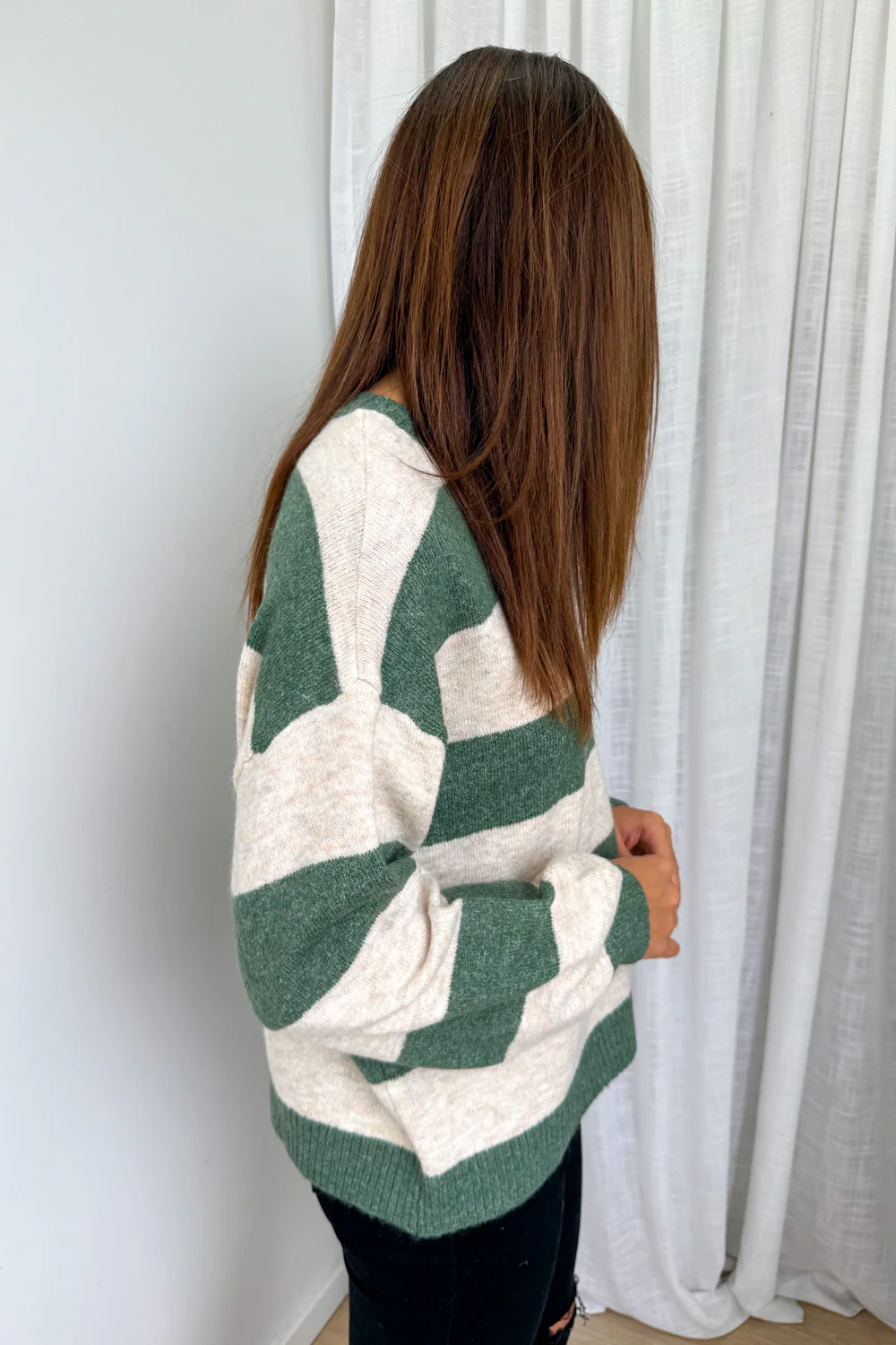 Raye Knit - Olive Natural Stripe - Image 6