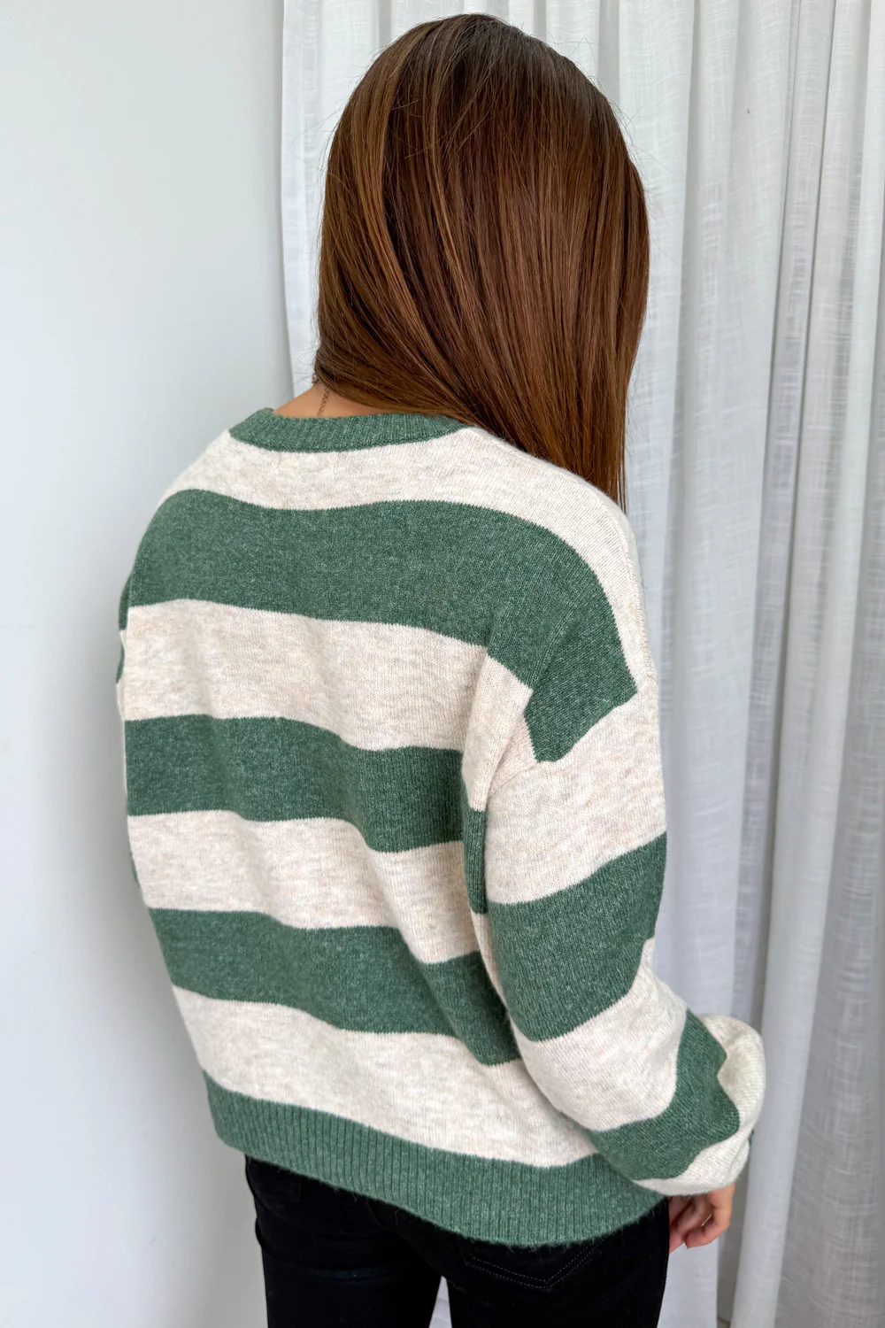 Raye Knit - Olive Natural Stripe - Image 7