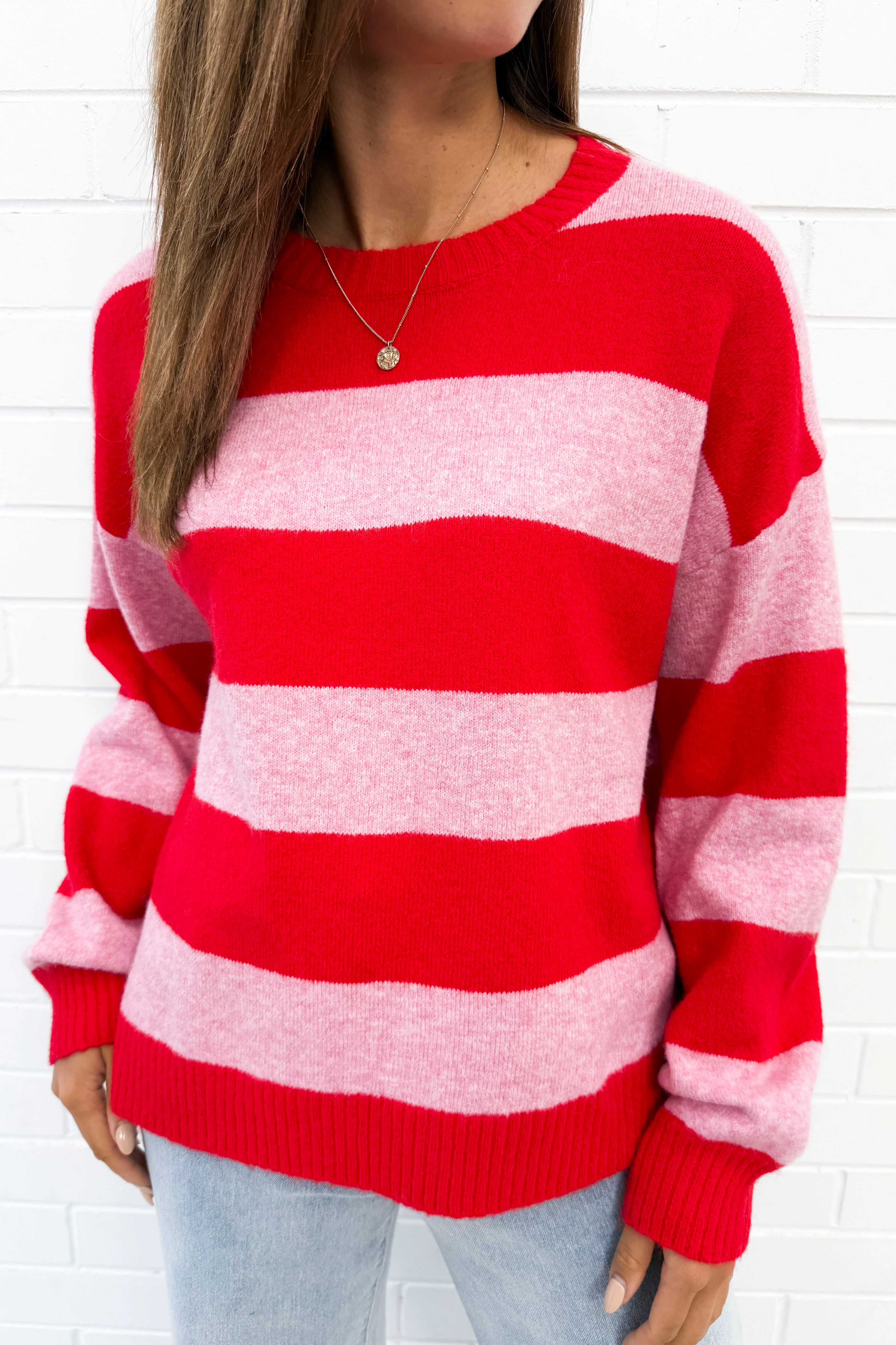Raye Knit - Pink Red Stripe - Image 4