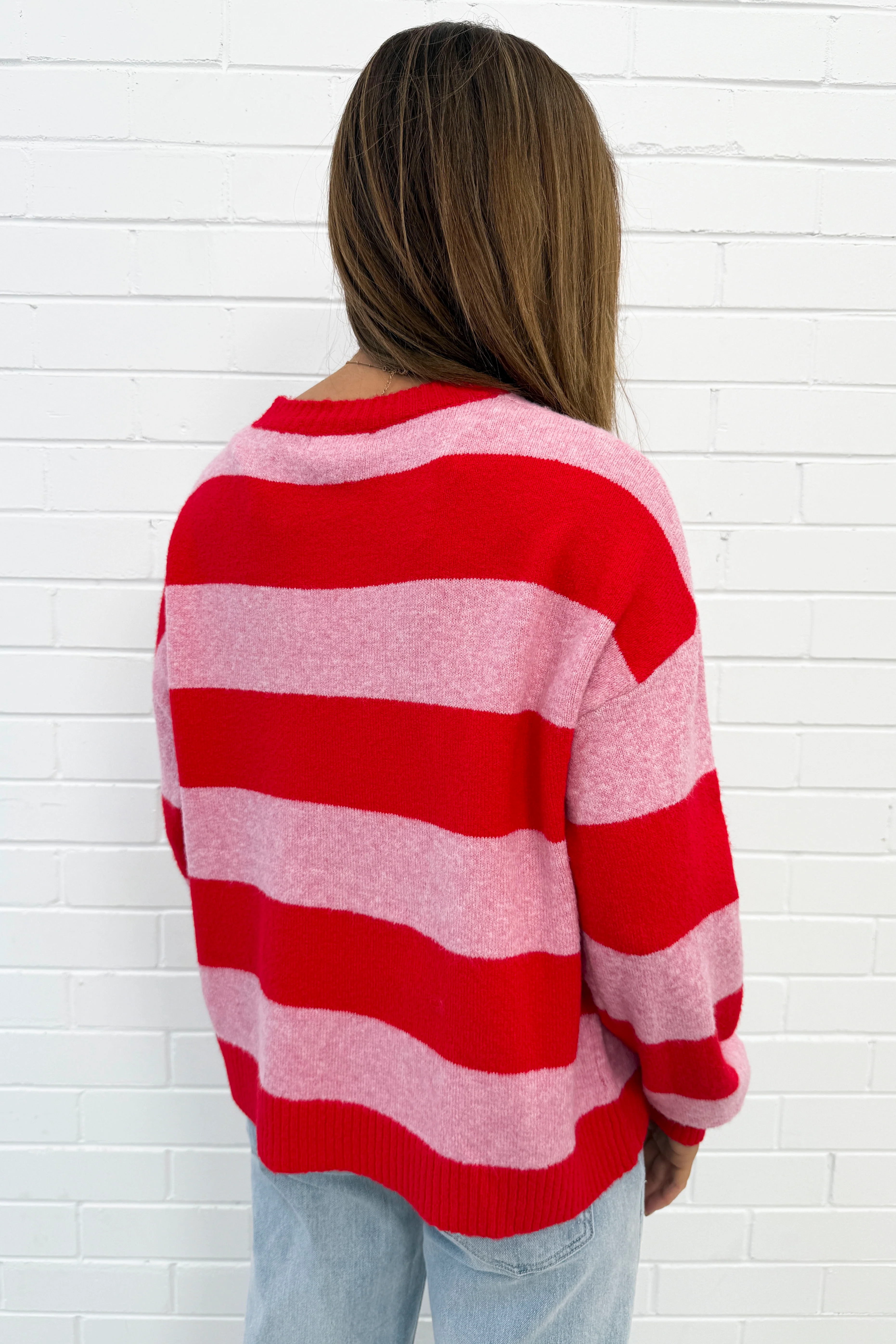 Raye Knit - Pink Red Stripe - Image 5