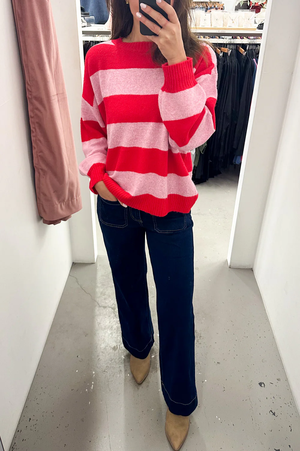 Raye Knit - Pink Red Stripe - Image 7