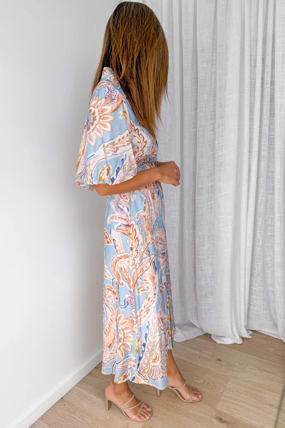 Reed Dress - Blue Abstract Paisley - Image 4