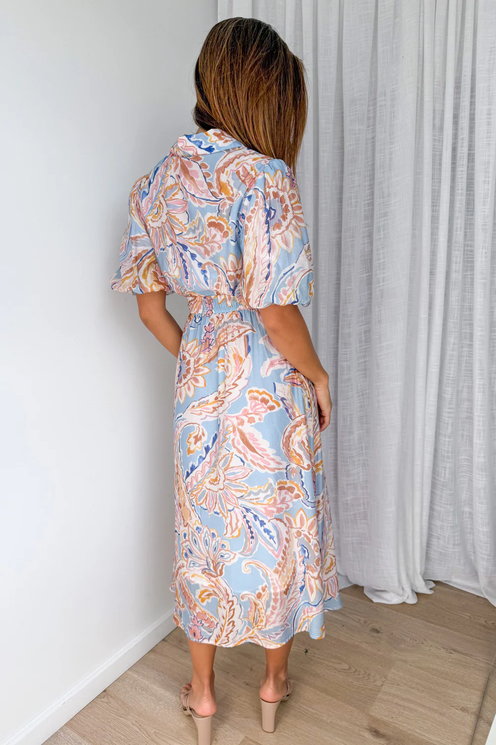 Reed Dress - Blue Abstract Paisley - Image 5
