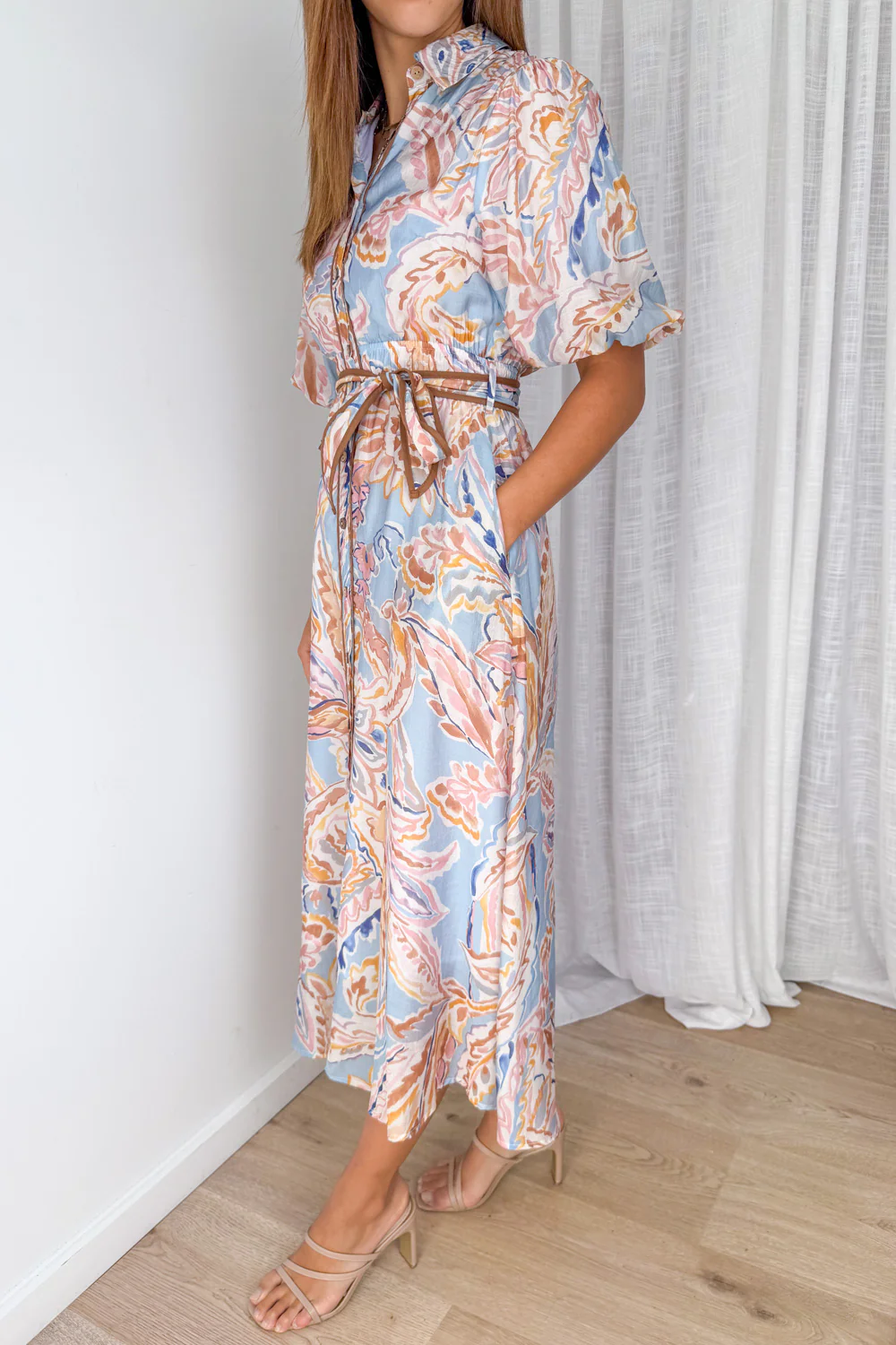 Reed Dress - Blue Abstract Paisley - Image 6