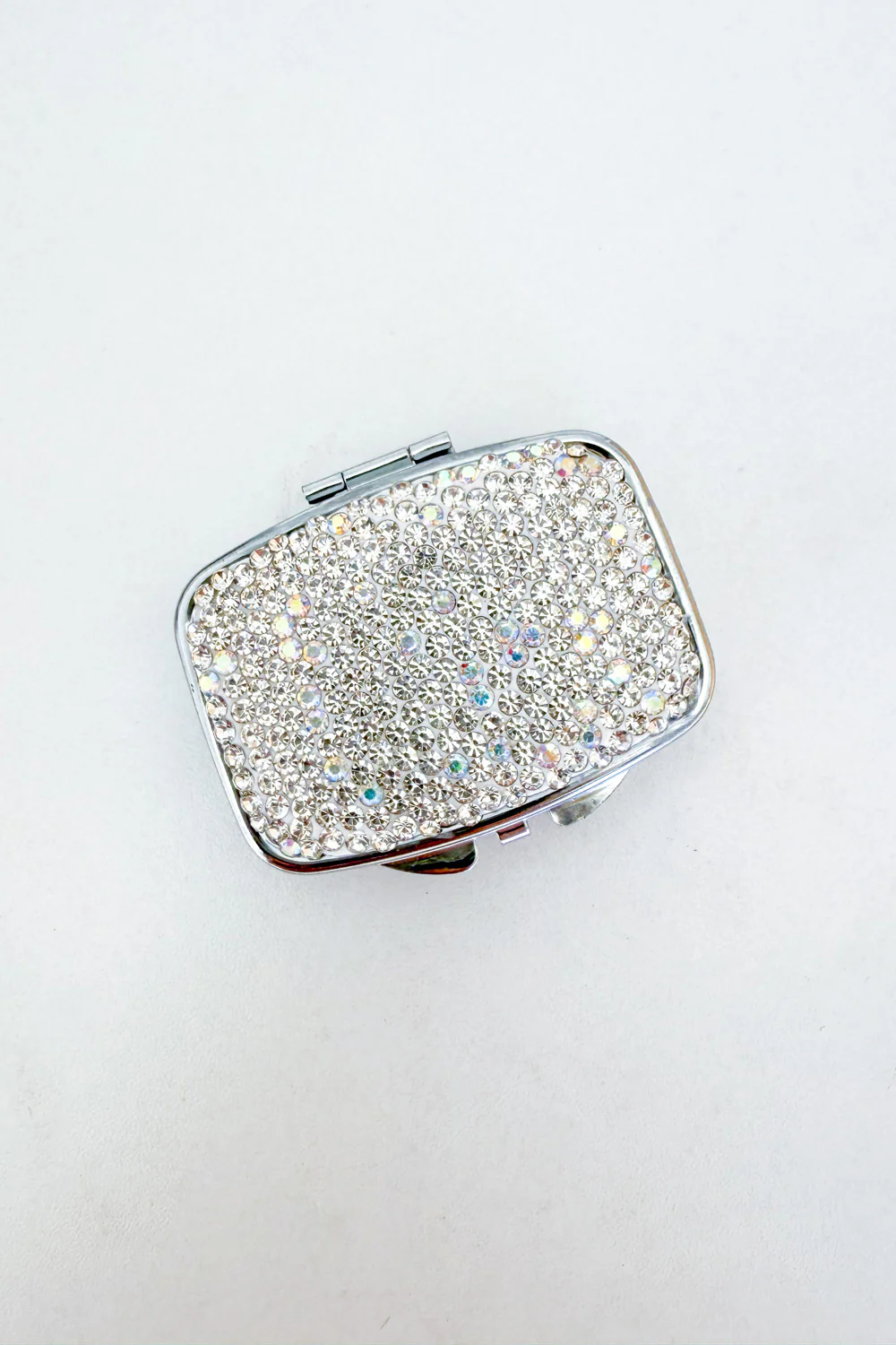 Rhinestone Pill Box - Silver - Image 2