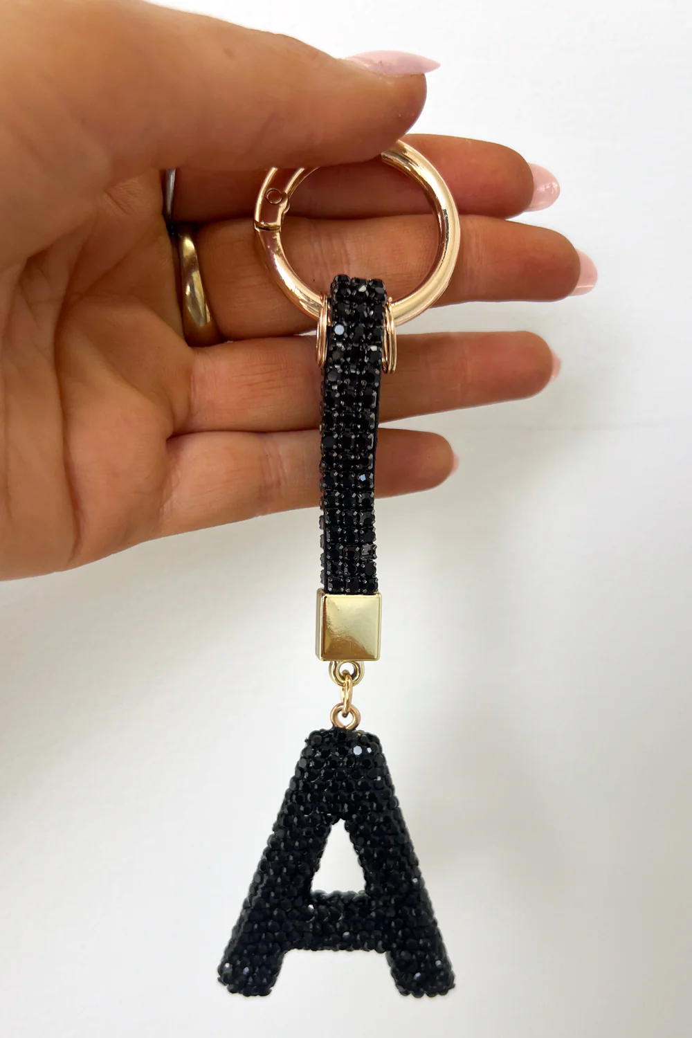Rhinestone Initial Keyring - Image 2