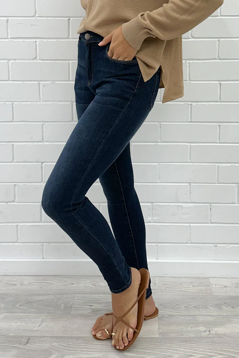 Romy Skinny Jeans - Dark Denim - Image 4
