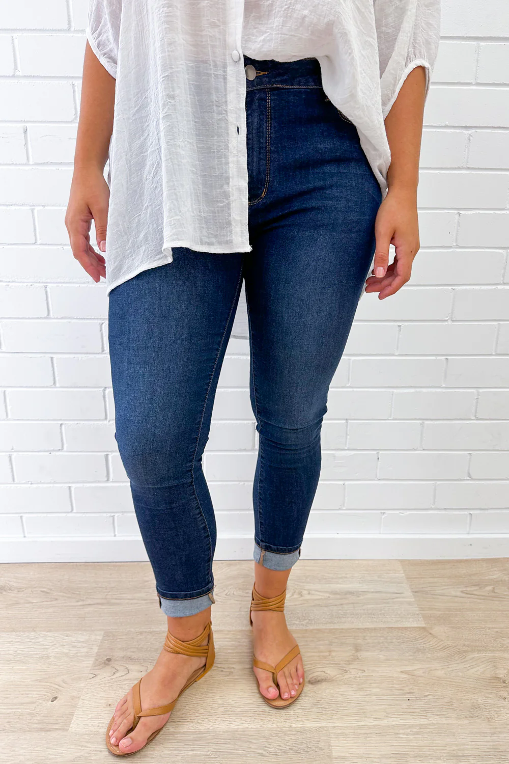 Romy Skinny Jeans - Dark Denim - Image 8