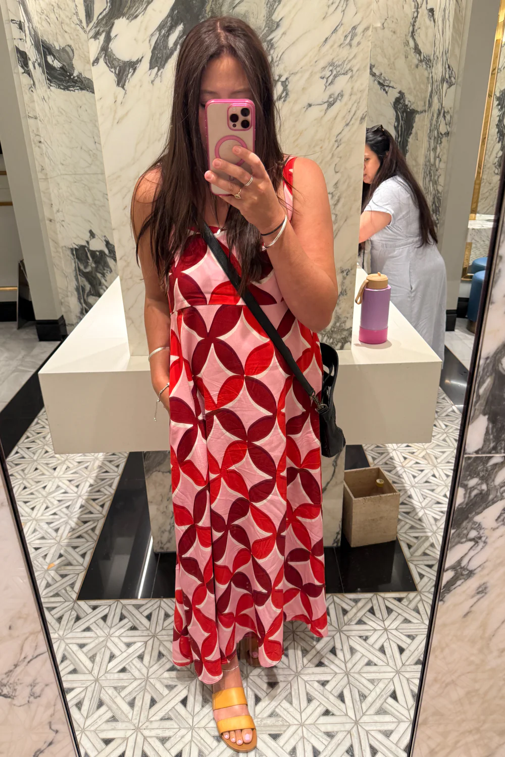 Rosanna Dress - Pink Red Print - Image 10