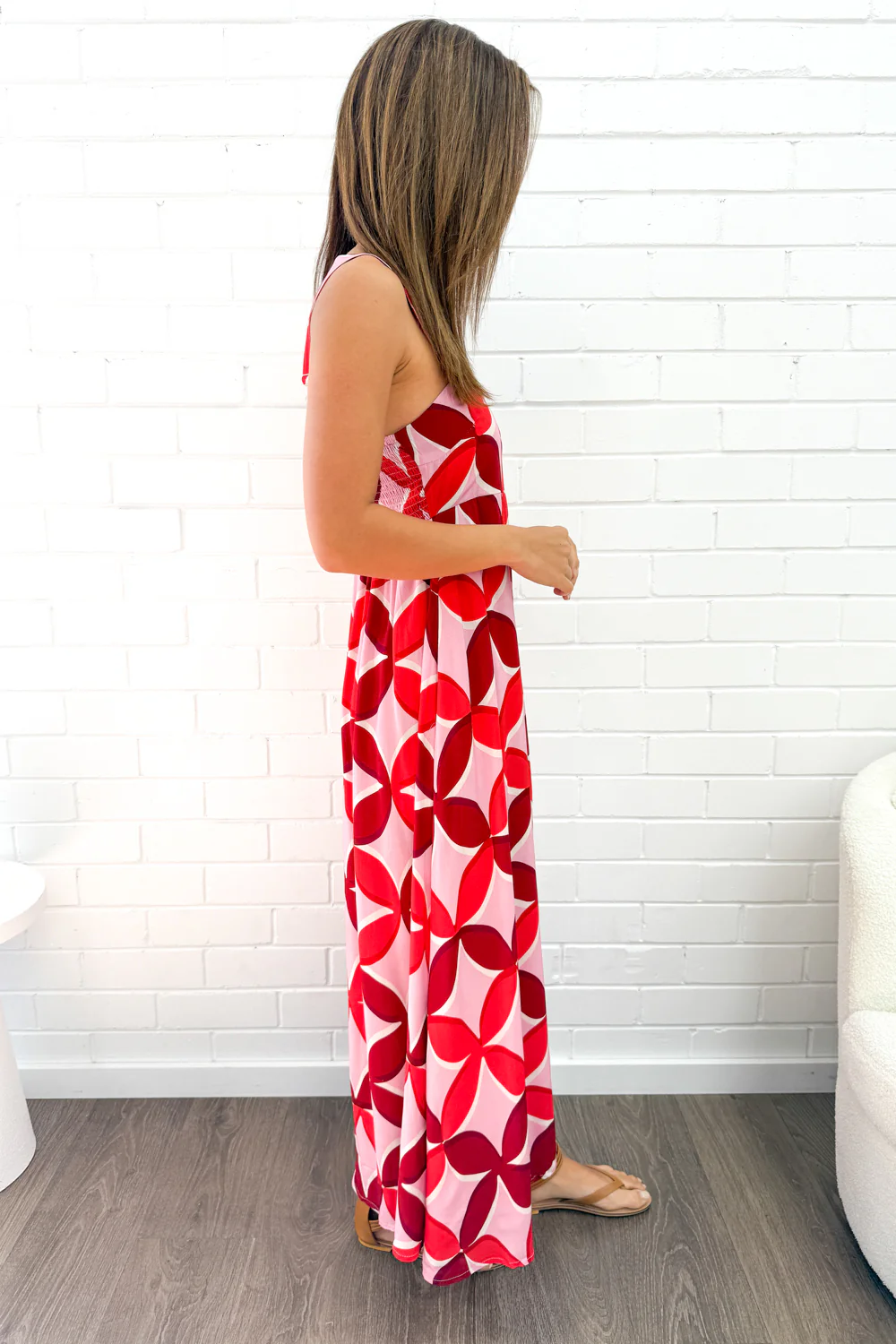 Rosanna Dress - Pink Red Print - Image 4
