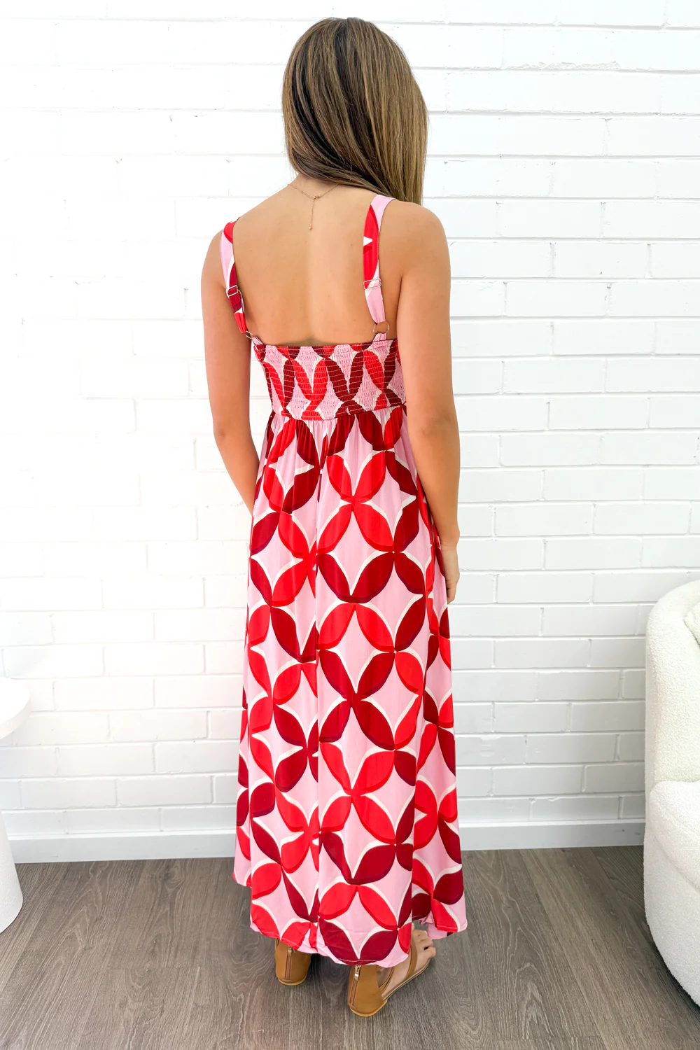 Rosanna Dress - Pink Red Print - Image 5