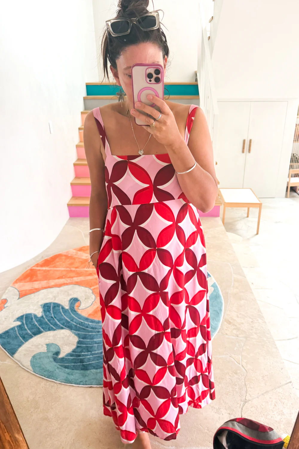Rosanna Dress - Pink Red Print - Image 9