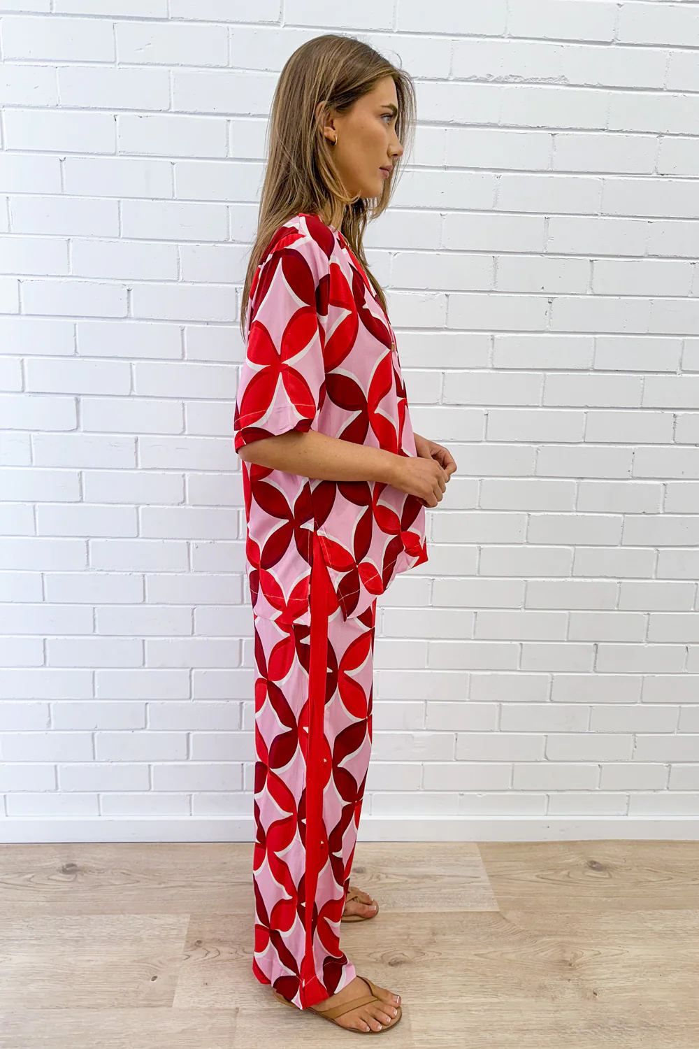 Rosanna Shirt - Pink Red Print - Image 20
