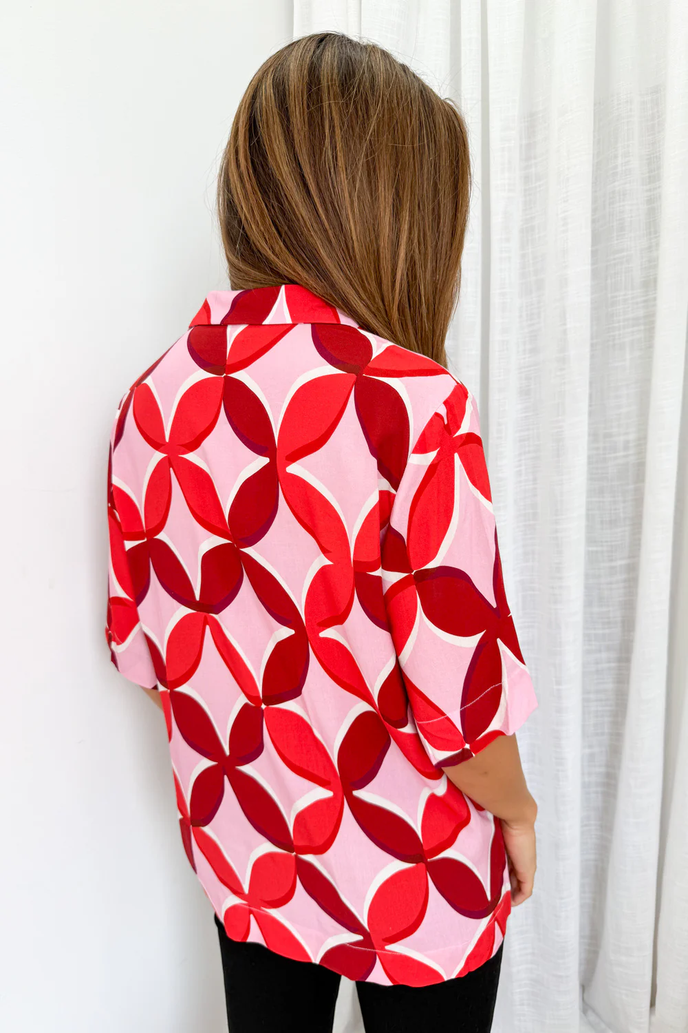Rosanna Shirt - Pink Red Print - Image 8