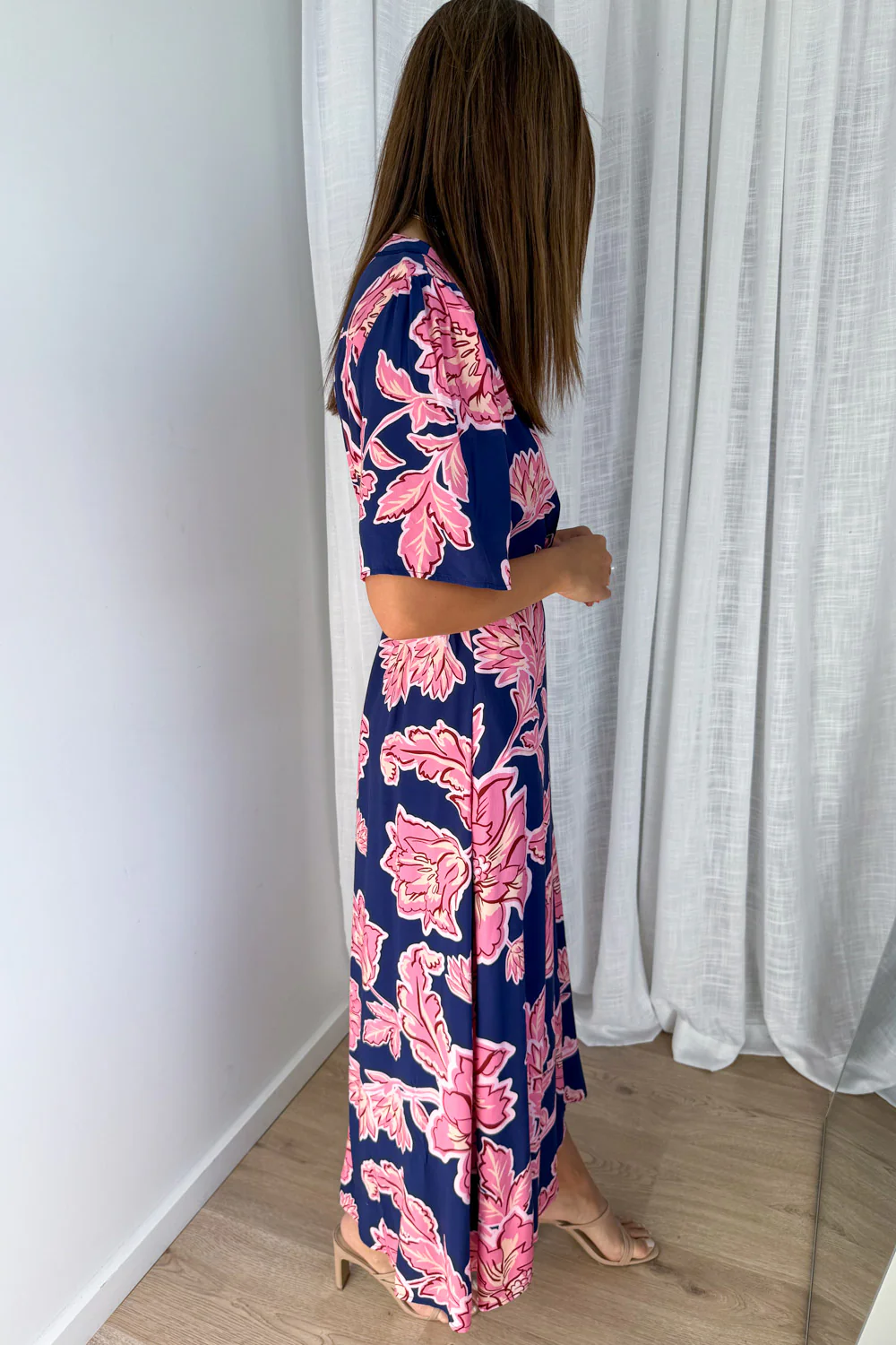 Rosewood Floral Dress - Navy Pink Floral - Image 3
